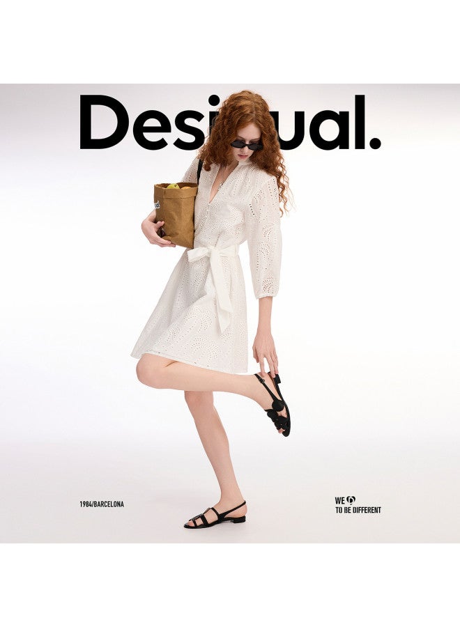 DESIGUAL bohemian Embroidered Lace Cotton Dress - Spring Summer 2025 New Arrival - Image 3