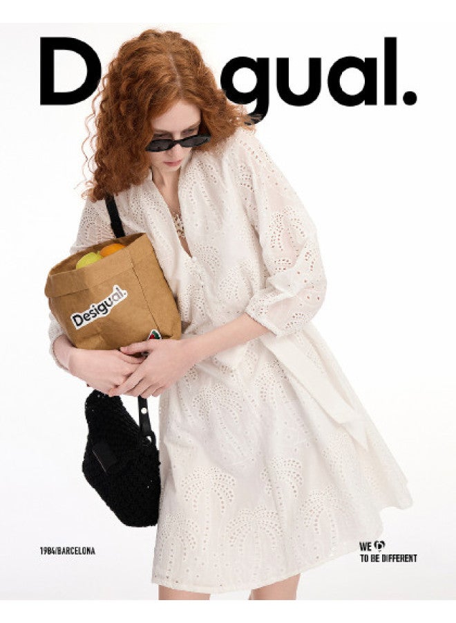 DESIGUAL bohemian Embroidered Lace Cotton Dress - Spring Summer 2025 New Arrival - Image 1