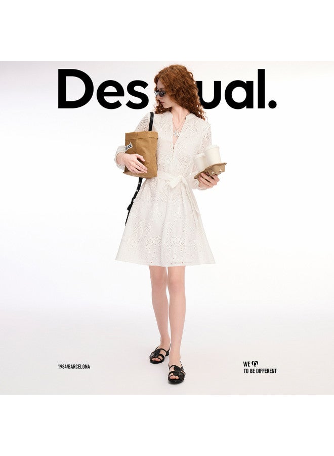 DESIGUAL bohemian Embroidered Lace Cotton Dress - Spring Summer 2025 New Arrival - Image 5