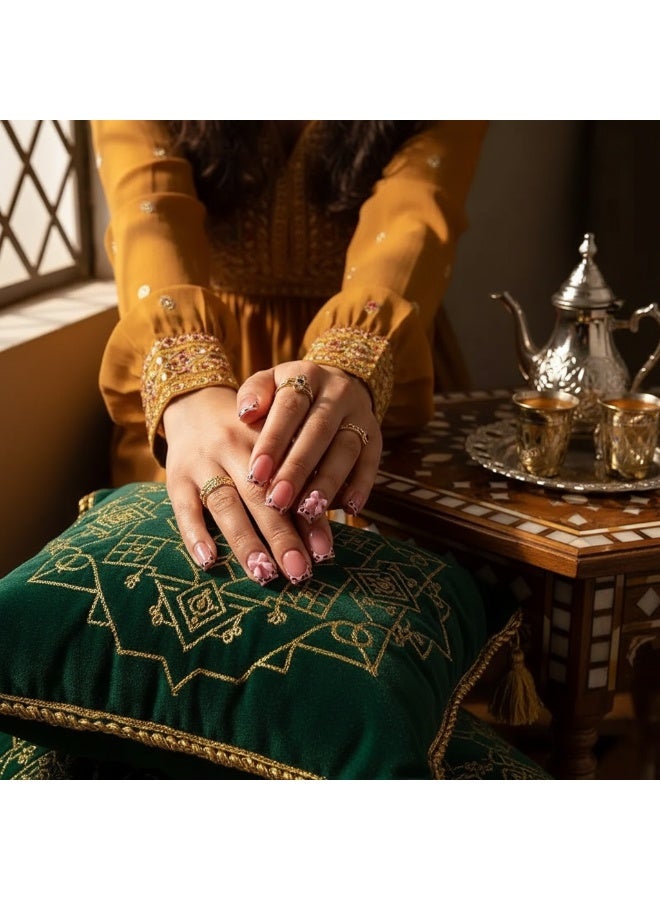 سنسيب نوع الأظافر: أظافر فرنسية ملصقة - حزمة جل ناعم، أظافر فرنسية مزيفة قصيرة، أظافر صالونية الجودة، أظافر ملصقة بسلاسة، أظافر ملصقة بالغراء للنساء، فن الأظافر، تزيين الأظافر. - Image 3