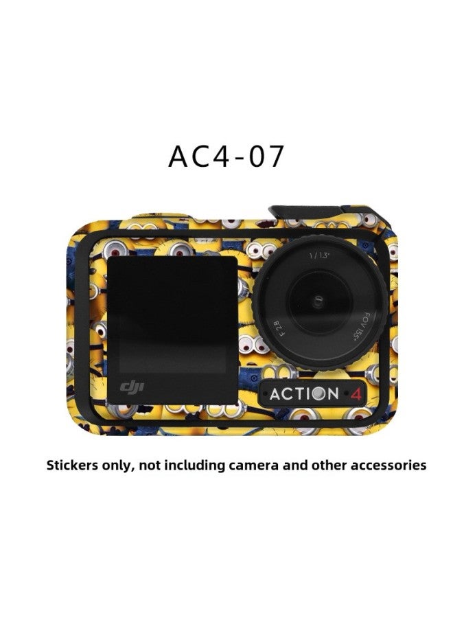StartFly For DJI Action 3/4 Sports Camera Sticker Full Bag Photo Frame Color Change Sticker Accessories-Color:AC4-07 Stickers-Specifications:DJI Action 4 + Framework Full Set  - Image 1