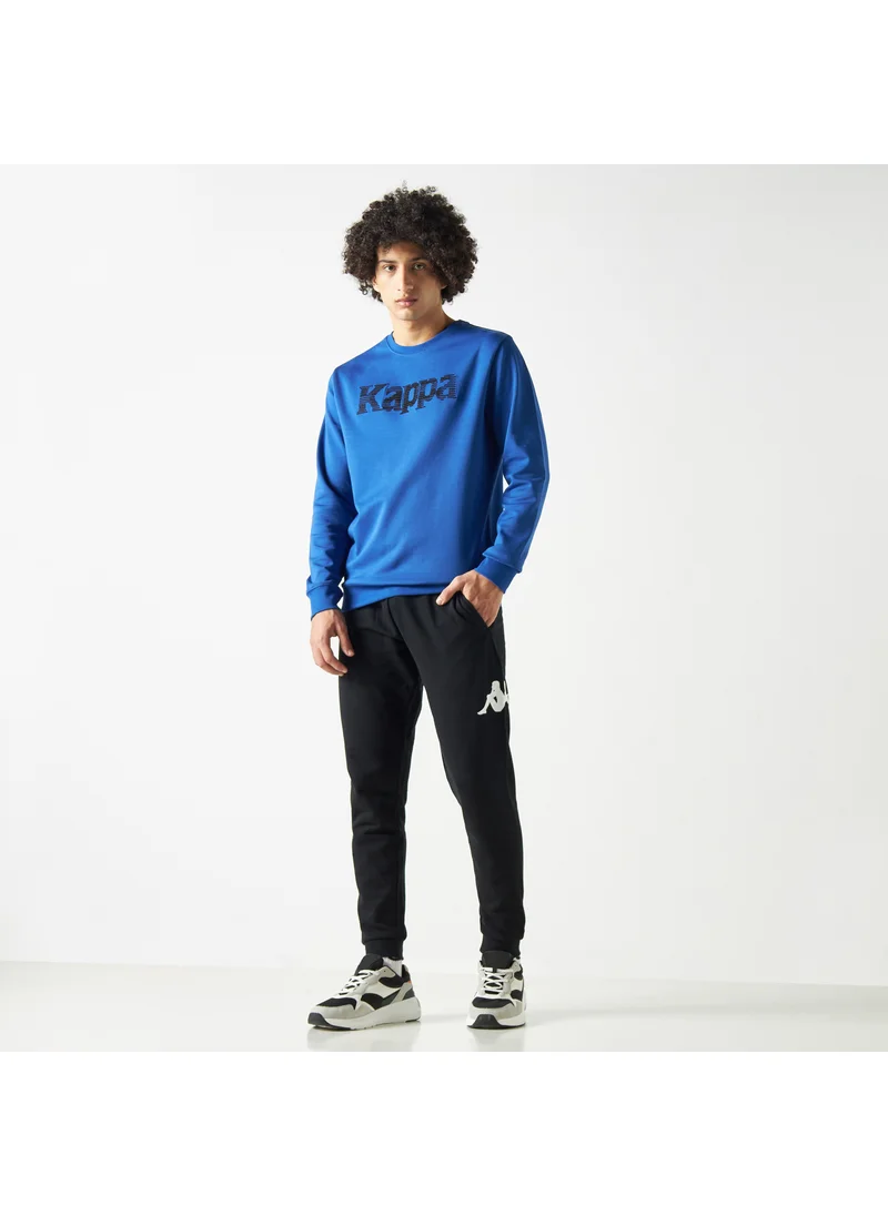 كابا Kappa Logo Print Joggers with Drawstring Closure and Pockets