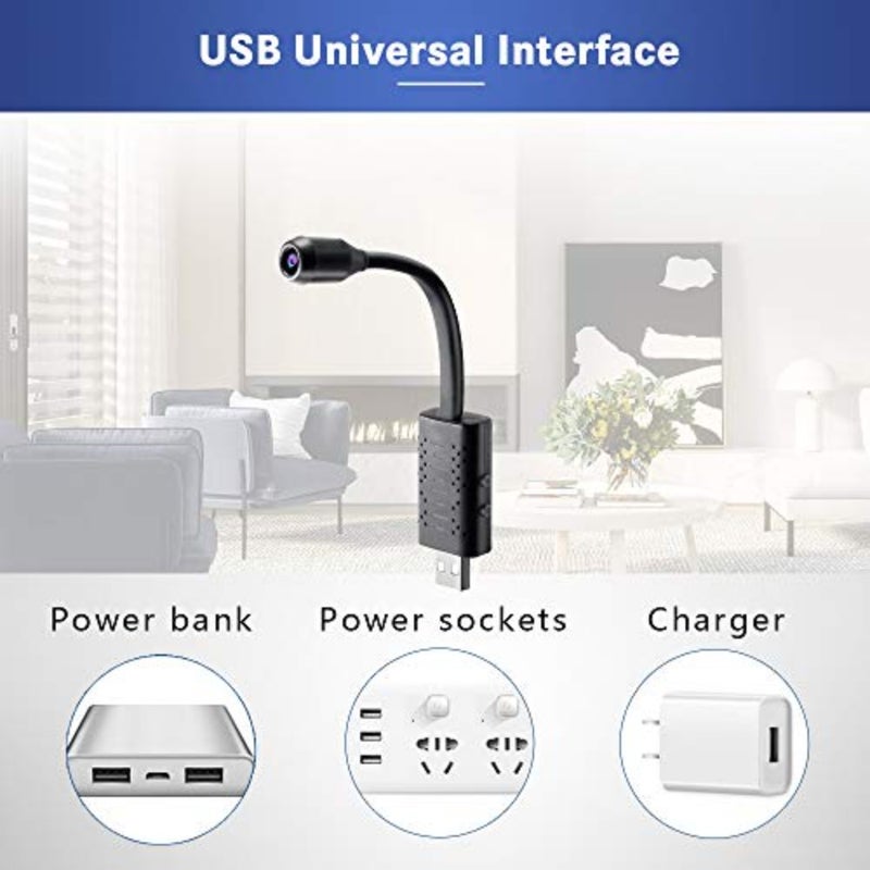 U21 HD Smart Mini WiFi USB Camera Wide Angle Camera, Remote Network Small Camera Monitor AI Human Detection Real-time Surveillance IP Camera for Home Household - Image 5