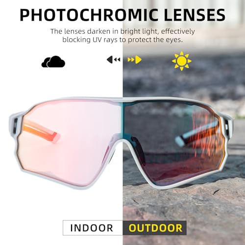 ROCKBROS Photochromic Sunglasses for Men Cycling Sunglasses Sports Bike Glasses - Image 3