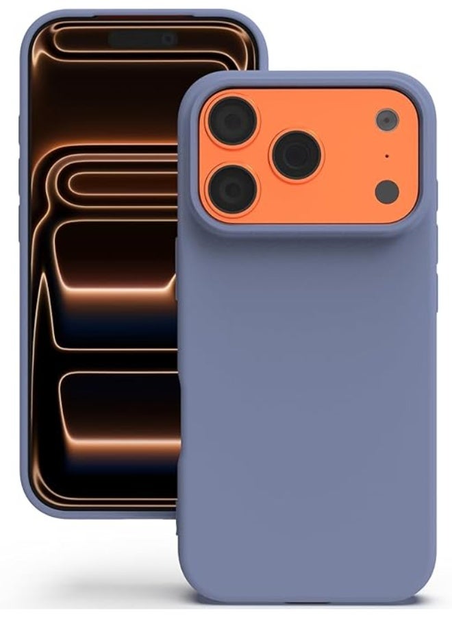 جراب متوافق مع iPhone 17 Pro Max مقاس 6.9 بوصة، غطاء واقٍ رفيع من السيليكون السائل الناعم المطاطي المقاوم للصدمات مع بطانة من الألياف الدقيقة المضادة للخدش (أزرق فاتح)