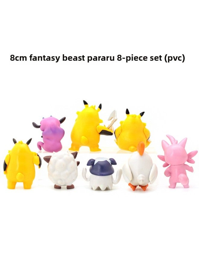 Hand-held 8 Magic Beast Palu Hand-held Trick-or-Treat Cat Cotton Yoyo Doll Doll Toy Model Ornaments Game Week-Color:8cm Fantasy Beast Pararu 8-piece Set (pvc) - Image 3