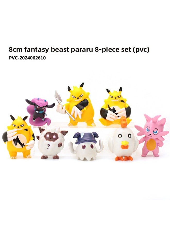 Hand-held 8 Magic Beast Palu Hand-held Trick-or-Treat Cat Cotton Yoyo Doll Doll Toy Model Ornaments Game Week-Color:8cm Fantasy Beast Pararu 8-piece Set (pvc) - Image 2