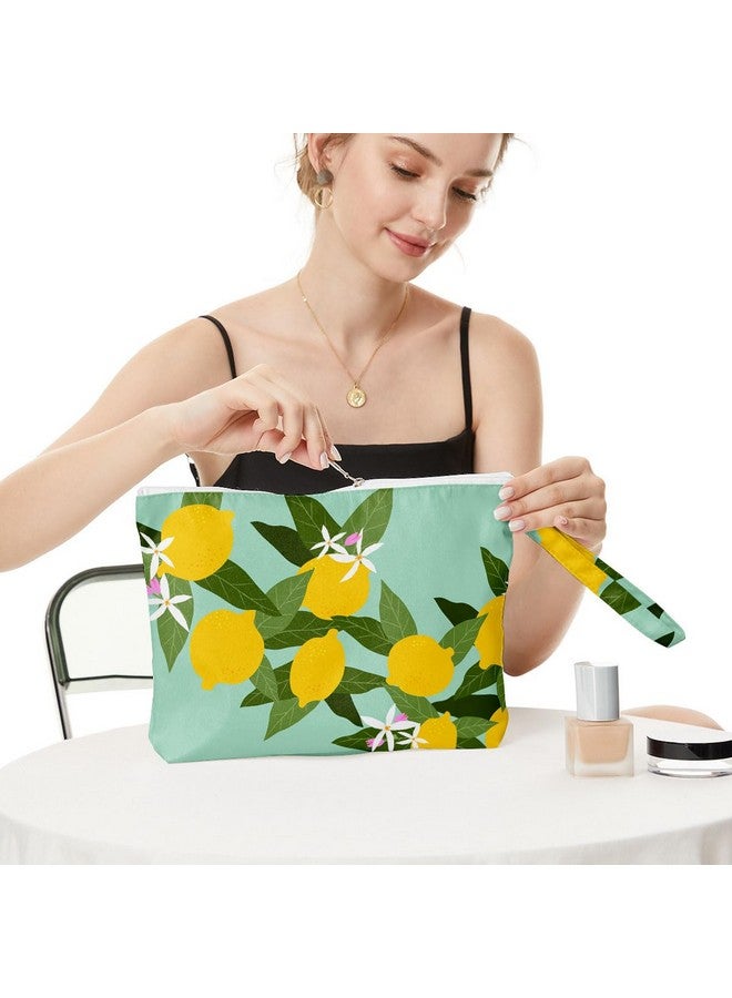 فوكونجنا حقيبة فوكونغنا المبللة، حقيبة جافة مبللة، حقيبة شاطئ مبللة لملابس السباحة، حقيبة مكياج للسفر، حقيبة أدوات الزينة مقاومة للماء بسعة كبيرة للنساء والفتيات والأخوات والأصدقاء، حقيبة حفاضات بديكور الفراولة والليمون - Image 2