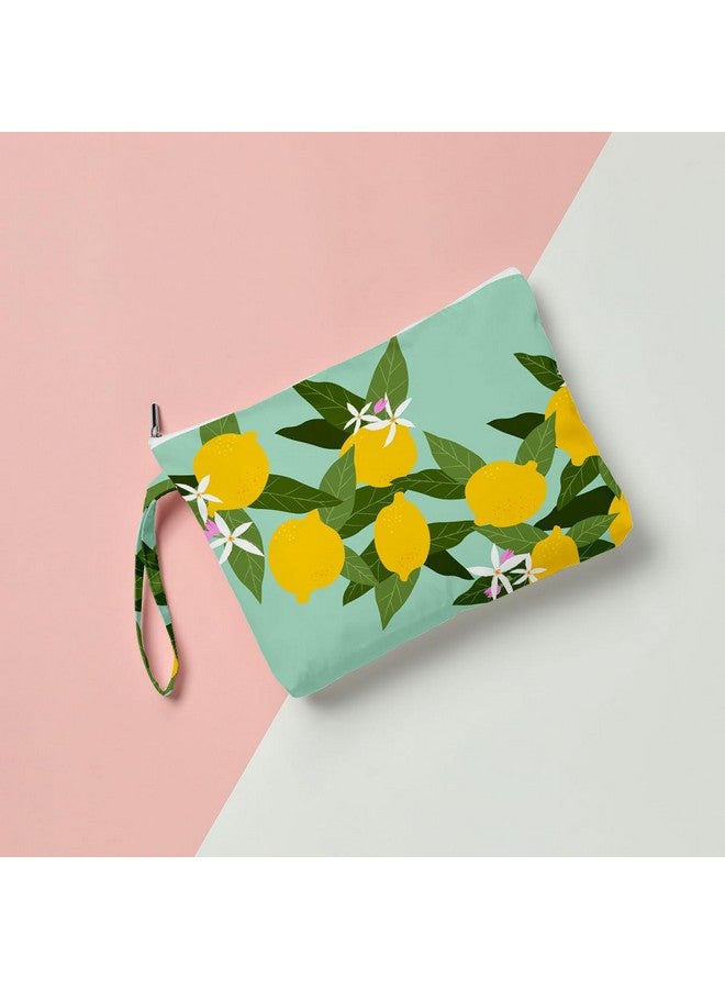 فوكونجنا حقيبة فوكونغنا المبللة، حقيبة جافة مبللة، حقيبة شاطئ مبللة لملابس السباحة، حقيبة مكياج للسفر، حقيبة أدوات الزينة مقاومة للماء بسعة كبيرة للنساء والفتيات والأخوات والأصدقاء، حقيبة حفاضات بديكور الفراولة والليمون - Image 3