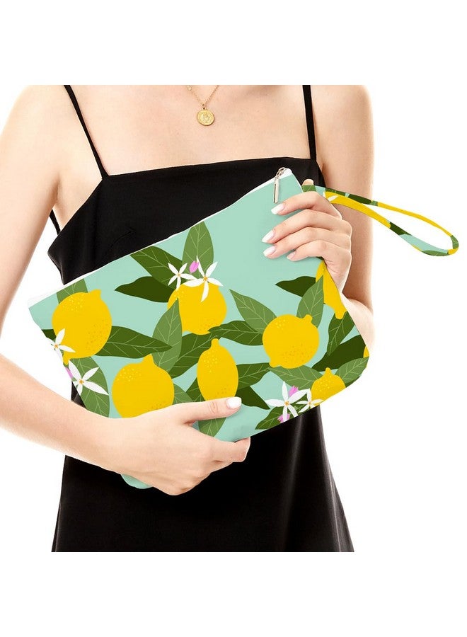 فوكونجنا حقيبة فوكونغنا المبللة، حقيبة جافة مبللة، حقيبة شاطئ مبللة لملابس السباحة، حقيبة مكياج للسفر، حقيبة أدوات الزينة مقاومة للماء بسعة كبيرة للنساء والفتيات والأخوات والأصدقاء، حقيبة حفاضات بديكور الفراولة والليمون - Image 1