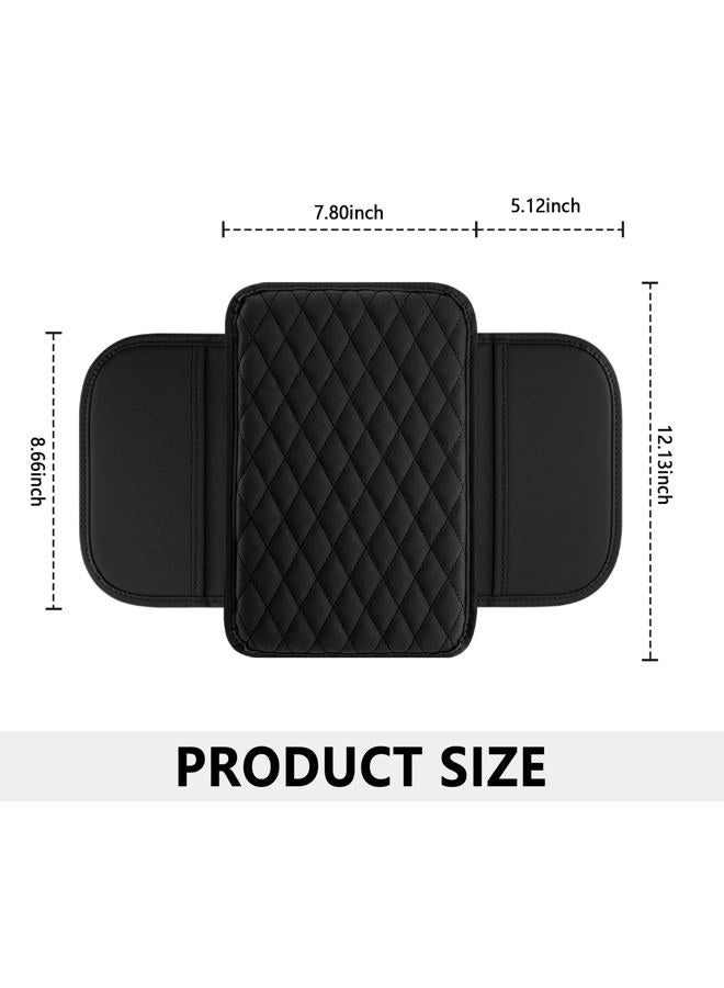 Stacool Upgraded Car Center Console Cover,Microfiber Leather Car Armrest Cover Cushion with 2 Storage Bags,Car Armrest Storage Box Car Interior Accessories for Most Vehicles (Black) - Image 2