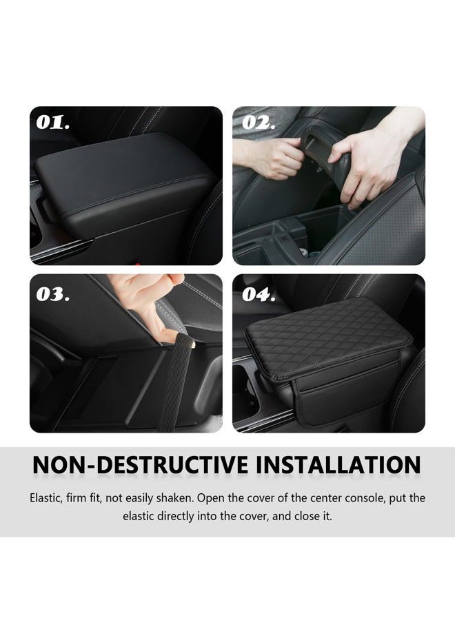 Stacool Upgraded Car Center Console Cover,Microfiber Leather Car Armrest Cover Cushion with 2 Storage Bags,Car Armrest Storage Box Car Interior Accessories for Most Vehicles (Black) - Image 5