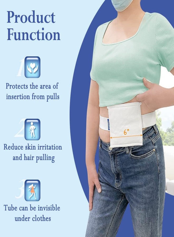 KAVIL Feeding Tube Belt Holder Supplies Peritoneal Dialysis G Tubing Protective Belt Pouch G/Peg/J Catheter Abdominal Protector Cover Accessories for Adult, Women, Men 6" * 6" (Large Size) - Image 5