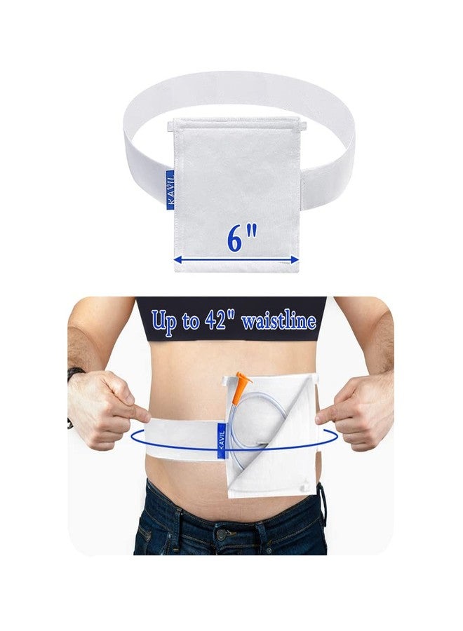 KAVIL Feeding Tube Belt Holder Supplies Peritoneal Dialysis G Tubing Protective Belt Pouch G/Peg/J Catheter Abdominal Protector Cover Accessories for Adult, Women, Men 6" * 6" (Large Size) - Image 1