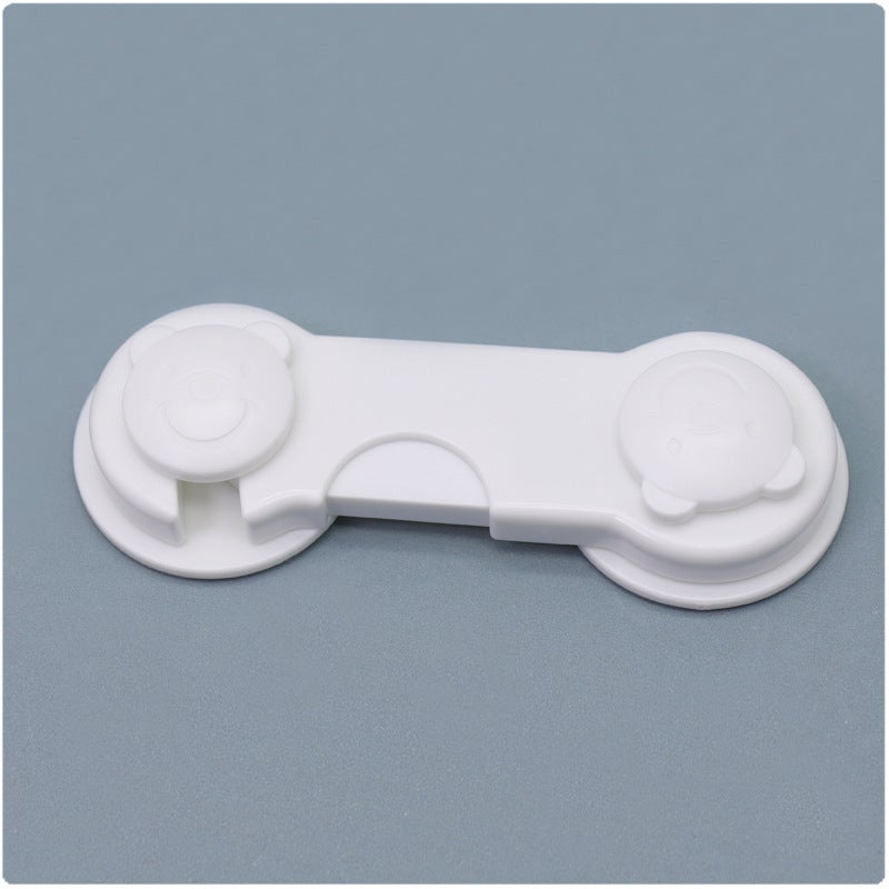 18-Color Flat Latch Lock for Refrigerator Drawers, Child Safety No. 18 bear all white 