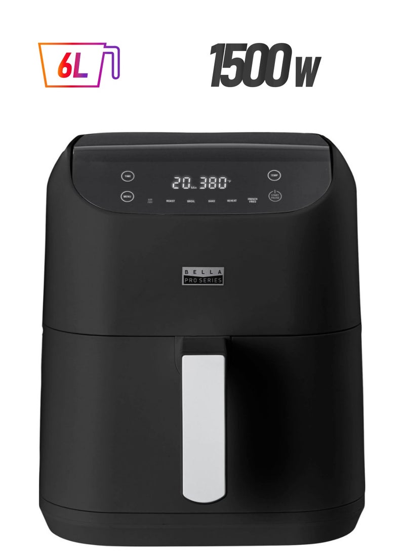 Bella Bella Pro Series 6 qt. 1500 Watts, 120 Volts Digital Air Fryer with Digital Touchscreen, Black - Image 1