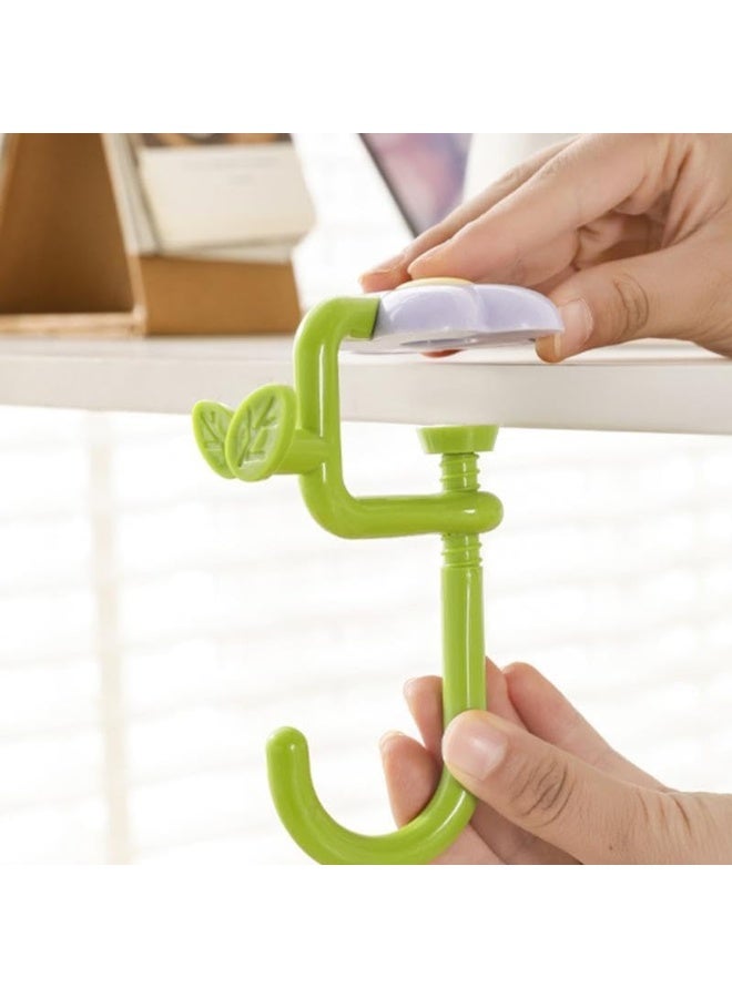 خطاف حقيبة الزهور، شماعة بدون حفر للمكتب، مشبك محمول لحافة الطاولة، منظم مثبت جانبي لمكتب الطلاب في الفصل (1 قطعة) - Image 5