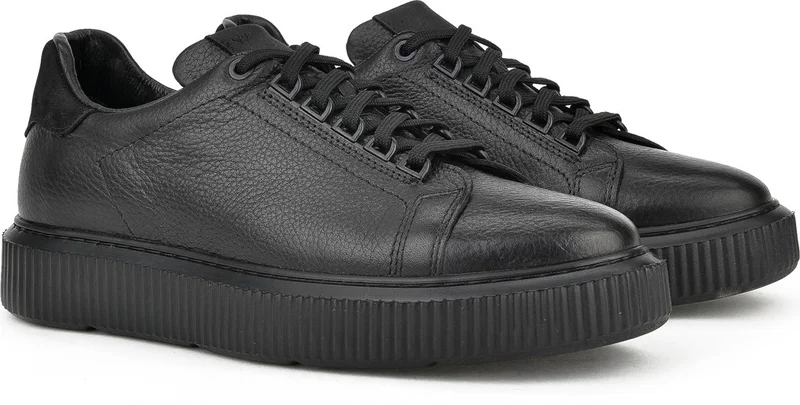 زيا , Men's Genuine Leather Sneaker 1331026Z2049 Black