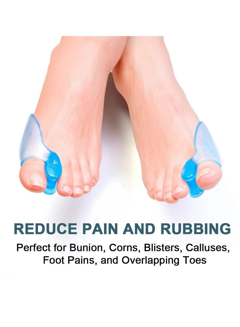 AROAQ Silicone Big Toe Separator, Comfortable Toe Bunion Separator Corrector, Soft Pain Relief Tail Finger Splitter, Gel Foot Fingers Adjuster Device For Straightening Toes, (2pcs) - Image 2