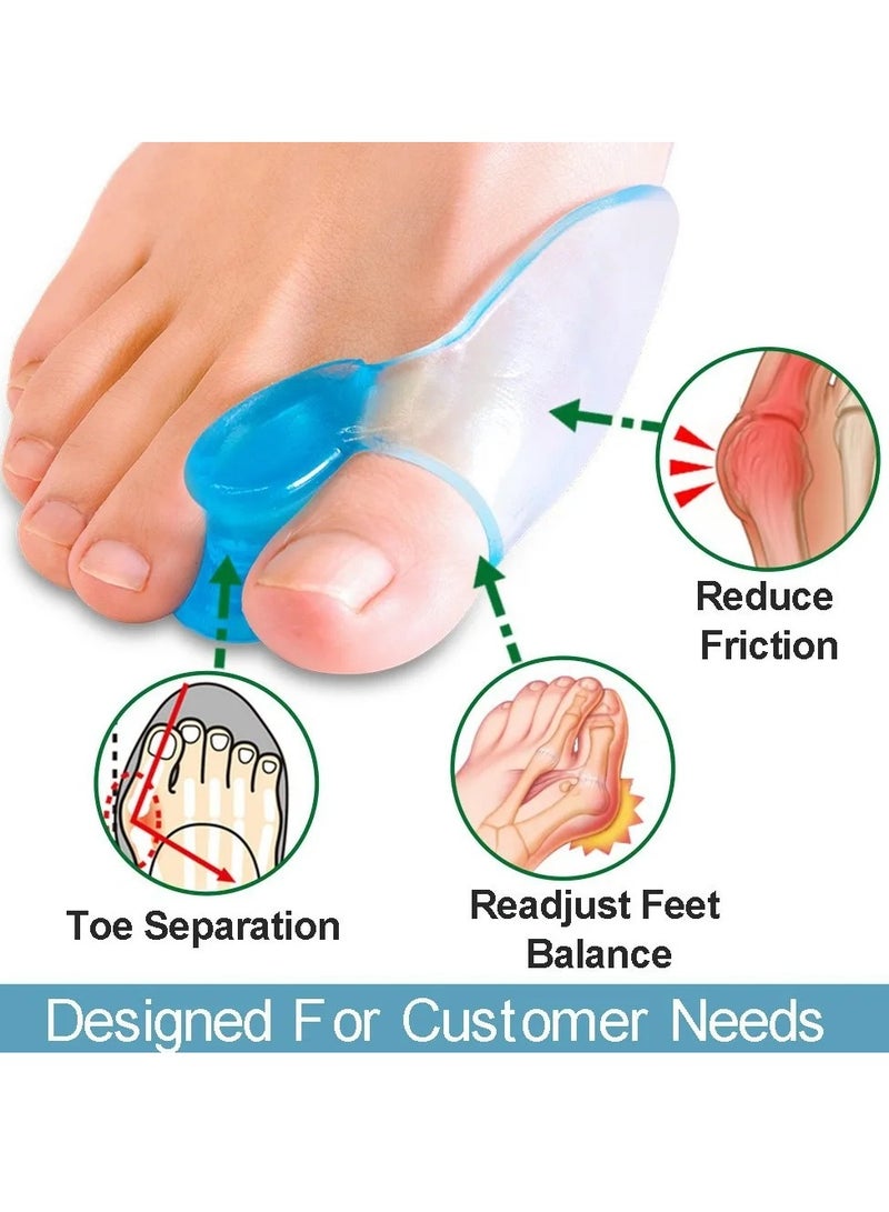 AROAQ Silicone Big Toe Separator, Comfortable Toe Bunion Separator Corrector, Soft Pain Relief Tail Finger Splitter, Gel Foot Fingers Adjuster Device For Straightening Toes, (2pcs) - Image 3