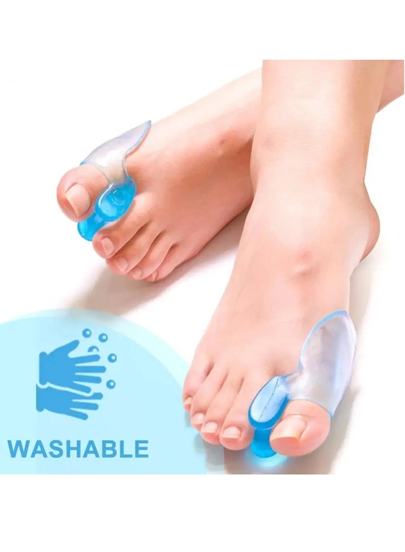 AROAQ Silicone Big Toe Separator, Comfortable Toe Bunion Separator Corrector, Soft Pain Relief Tail Finger Splitter, Gel Foot Fingers Adjuster Device For Straightening Toes, (2pcs) - Image 4