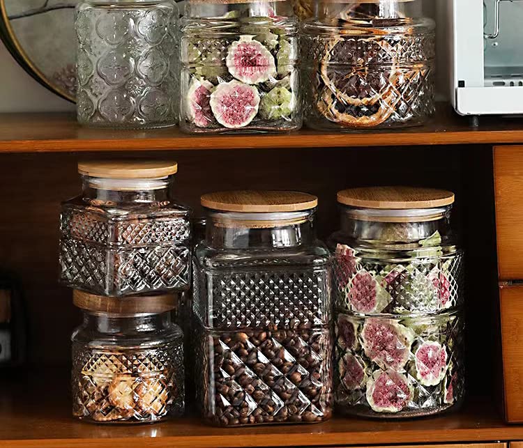 Prettidecor Large Glass Storage Jar, 60 FL OZ Glass Food Storage Containers with Bamboo Lid, Kitchen Containers Cereal Canisters Decorative Jar for Candy Snack Cookies Coffee Tea Nuts Airtight Jars - Image 5