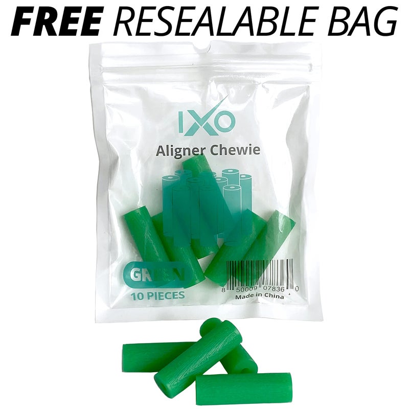 IXO Aligner Chewies for Invisalign Aligners - Chewies Invisalign Accessories - Aligner Chewies for Invisalign Trays, Orthodontic Chewies with 5 Aligner Seather Handles - 10 Seaters - Mint Scent - Image 4