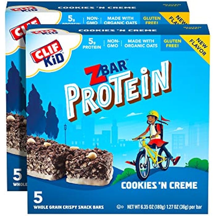 CLIF Bar - Protein Granola Bars - Cookies and Creme Flavor (1.27 Ounce Gluten Free Bars, Lunch Box Snacks, 10 count) - Image 1