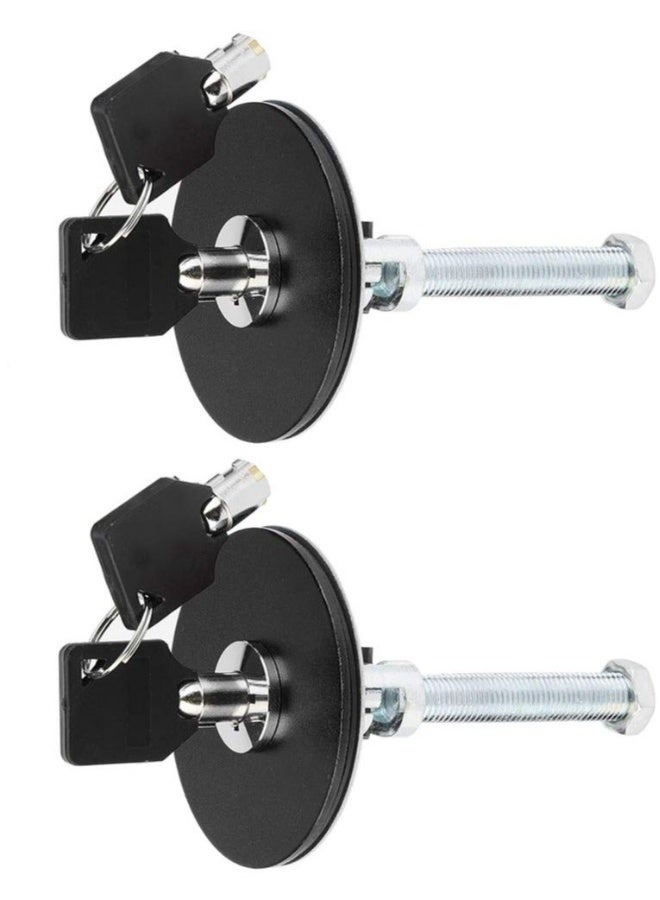 Aluminum alloy Hood Lock, Car Universal Engine Hood Cover Lock Key Pin Kit Safety Latch Pin(2PCS Black) - Image 2