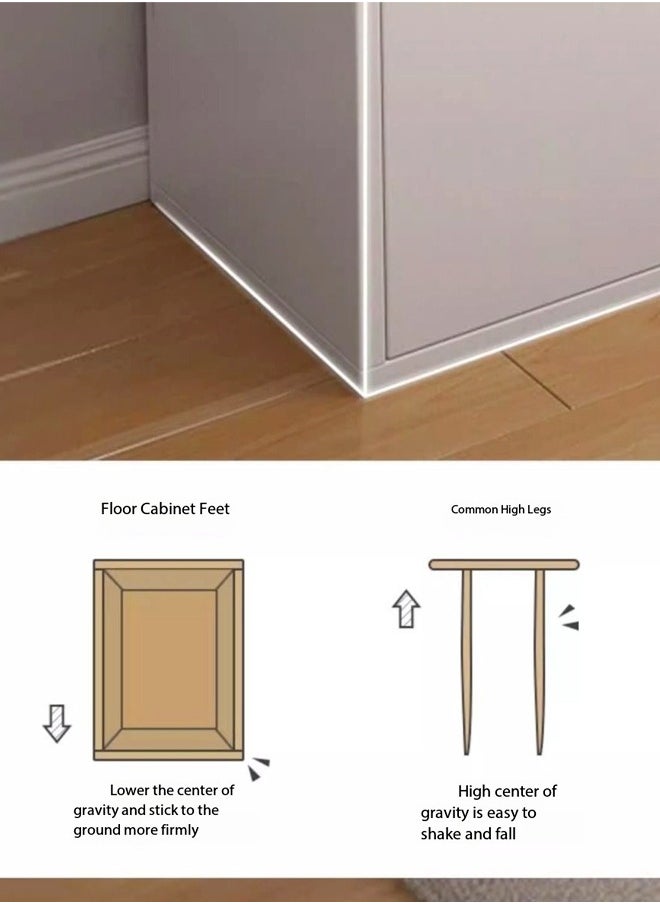 fashionhome - Multipurpose Use Floor Standing Storage Cabinet Multi Layers Bookcase Storage Organizer Display Rack with 4 Drawers and 2 Door Cabinets for Living Room Home Office 120x30x64 cm - Image 1