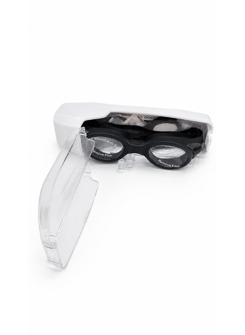 speedo Professional swimming goggles for adults and teenagers with anti-fog lenses and UV protection, including a storage case and extra ear tips. - Image 3