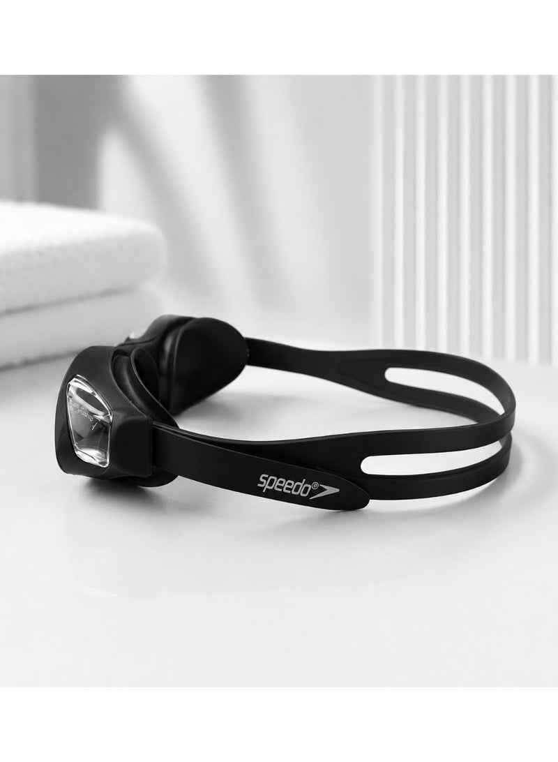 speedo Professional swimming goggles for adults and teenagers with anti-fog lenses and UV protection, including a storage case and extra ear tips. - Image 2