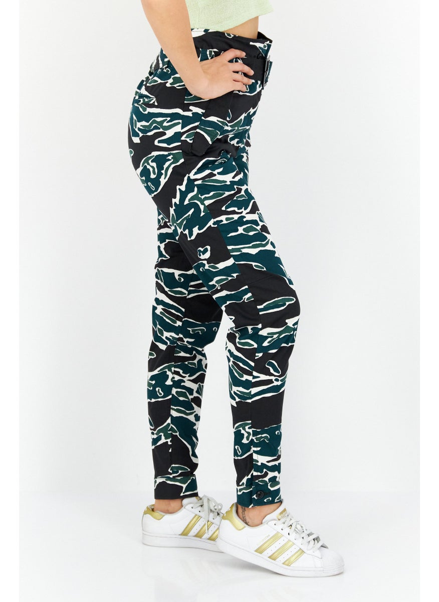 G-Star RAW - Women Allover Print Belted Pants, Green - Image 1