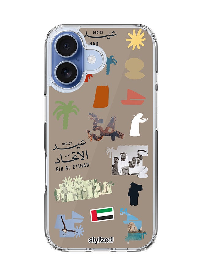 Stylizedd for iPhone 17 Case [Compatible with MagSafe] Slim Magnetic cover Clear Phone Case - Eid Al Etihad 54th UAE National Day, Warm Grey - Image 1