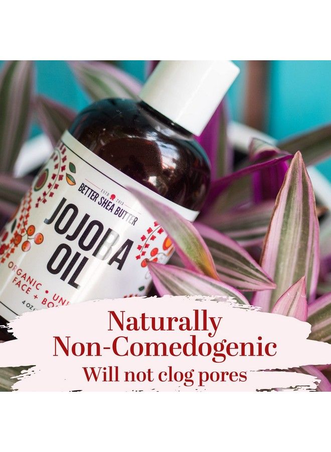 Better Shea Butter Certified Organic Jojoba Oil 100% Pure Unrefined Face Body & Hair Oil ; Golden Base Carrier & Makeup Remover Oil (4Oz) - Image 4