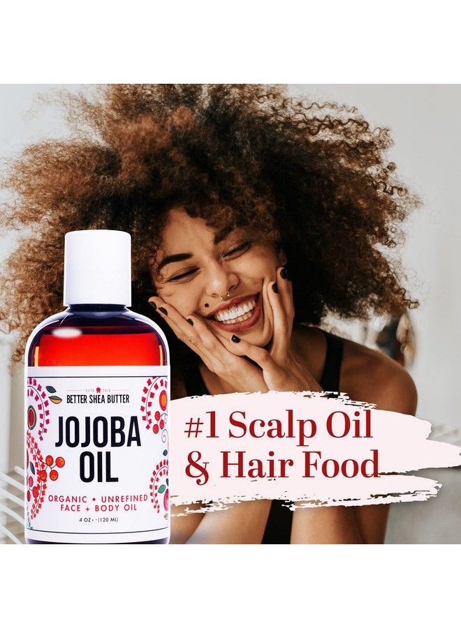Better Shea Butter Certified Organic Jojoba Oil 100% Pure Unrefined Face Body & Hair Oil ; Golden Base Carrier & Makeup Remover Oil (4Oz) - Image 3