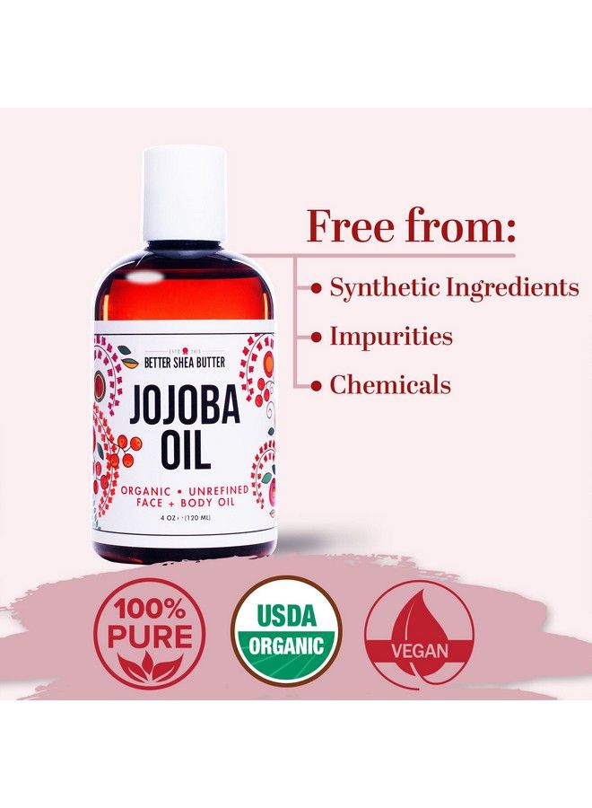 Better Shea Butter Certified Organic Jojoba Oil 100% Pure Unrefined Face Body & Hair Oil ; Golden Base Carrier & Makeup Remover Oil (4Oz) - Image 5