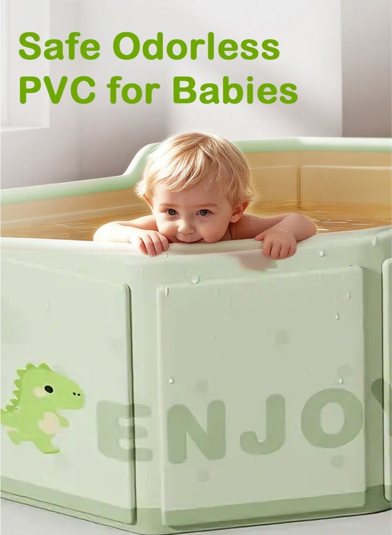 WALALLA Foldable Portable Baby Bathtub with Elevated Ergonomic Backrest - Foldable Cute Dinosaur-Themed, BPA-Free Anti-Slip Spacious Toddler Bath Tub for 0-8 Years Old Infants & Kids - Image 5