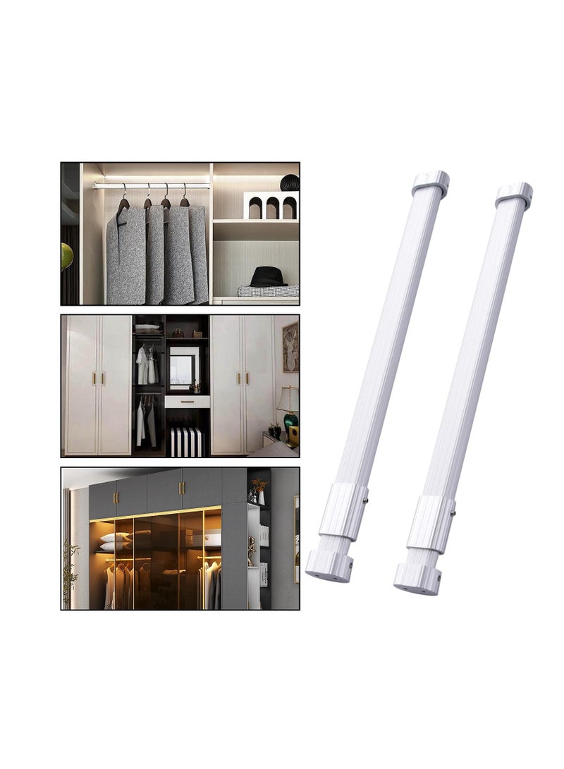 Extendable Clothes Rail Pole, 2 Pack Wardrobe Rail Extendable, Wardrobe Rails Extendable Set, Adjustable Wardrobe Rail, Hanging Rails for Clothes for Wardrobe Cabinet Cupboard (42cm to 65cm) - Image 4