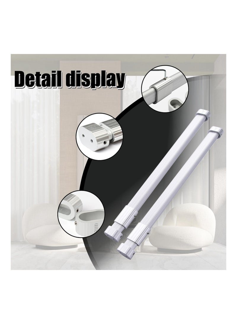 Extendable Clothes Rail Pole, 2 Pack Wardrobe Rail Extendable, Wardrobe Rails Extendable Set, Adjustable Wardrobe Rail, Hanging Rails for Clothes for Wardrobe Cabinet Cupboard (42cm to 65cm) - Image 5