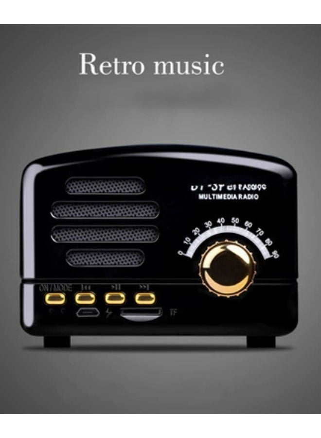 نيوترل مكبر صوت بلوتوث صغير رجعي صغير الحجم وسهل الحمل، مثالي للاستماع إلى الموسيقى والرد على المكالمات. مثالي لحفلات أعياد الميلاد وتناول الطعام خارج المنزل والحفلات والمناسبات الأخرى. (أسود) - Image 1