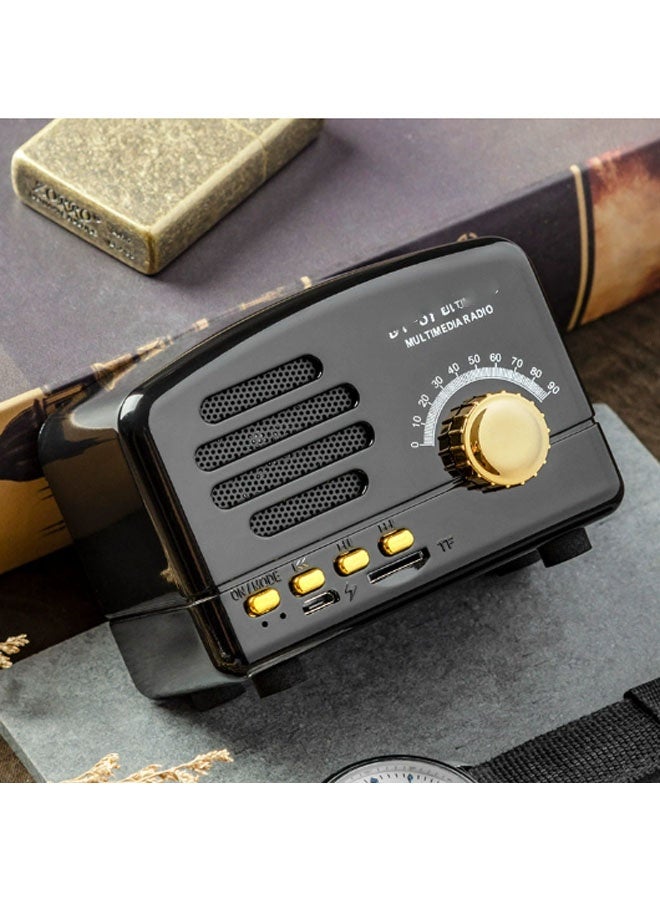 نيوترل مكبر صوت بلوتوث صغير رجعي صغير الحجم وسهل الحمل، مثالي للاستماع إلى الموسيقى والرد على المكالمات. مثالي لحفلات أعياد الميلاد وتناول الطعام خارج المنزل والحفلات والمناسبات الأخرى. (أسود) - Image 3