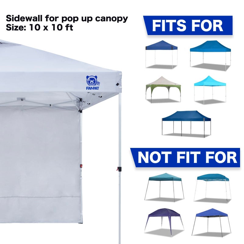 Fanpat Instant Canopy Tent Sidewalls for 10x10 Pop Up Canopy 210D Waterproof,4 Piece Sidewalls, with Doors,White(4PCS Sidewalls Only, Canopy Tent NOT Included) - Image 5