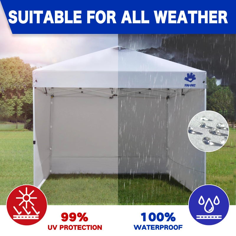 Fanpat Instant Canopy Tent Sidewalls for 10x10 Pop Up Canopy 210D Waterproof,4 Piece Sidewalls, with Doors,White(4PCS Sidewalls Only, Canopy Tent NOT Included) - Image 4