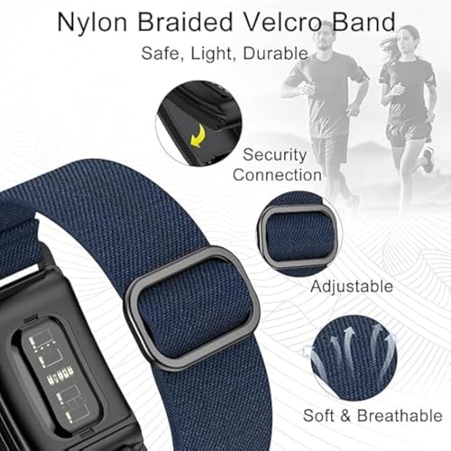 Tech Trendz TechTrendz Adjustable Stretchy Solo Loop Strap for Whoop 4.0, Soft Sport Nylon Elastic Braided Band, Sleep Health & Activity Tracker Compatible Durable Replacement, Midnight Blue (Device Not Included) - Image 2
