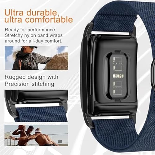 Tech Trendz TechTrendz Adjustable Stretchy Solo Loop Strap for Whoop 4.0, Soft Sport Nylon Elastic Braided Band, Sleep Health & Activity Tracker Compatible Durable Replacement, Midnight Blue (Device Not Included) - Image 3