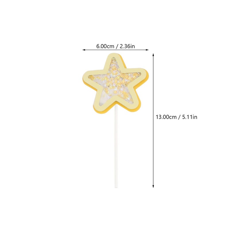 Glitter Star Cake Toppers 12Pcs Birthday Party Decor Insert Cards for Cupcakes - Image 3