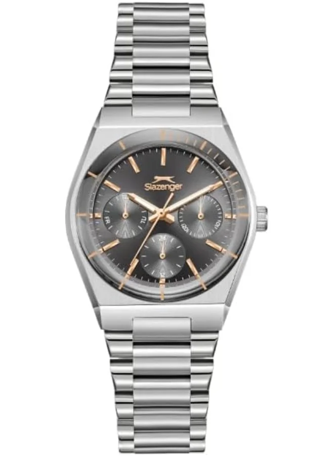 سلازنجر Slazenger Women's Watch, Multi Function Display and Metal Strap - SL.9.2467.4.05, Silver