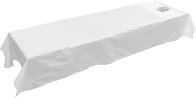 WHITE BEDSPREAD MASSAGE TABLE COVER SHEET SPA WITH FACE BREATH HOLE FOR SPA TATTOO MASSAGE TABLE HOTELS WHITE 220X117CM. WHITE FITTED SHEET