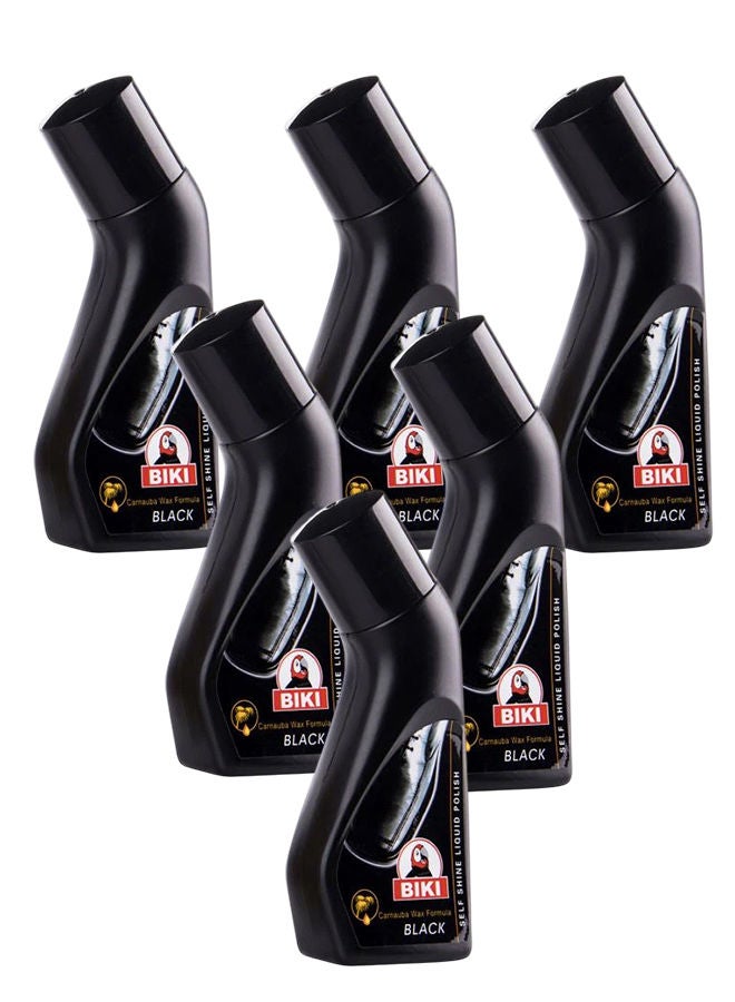 Biki Liquid Black Shoe Polish 6x75ml